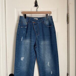 NWT | Oneleven Asymmetrical Crossover Jean | Large